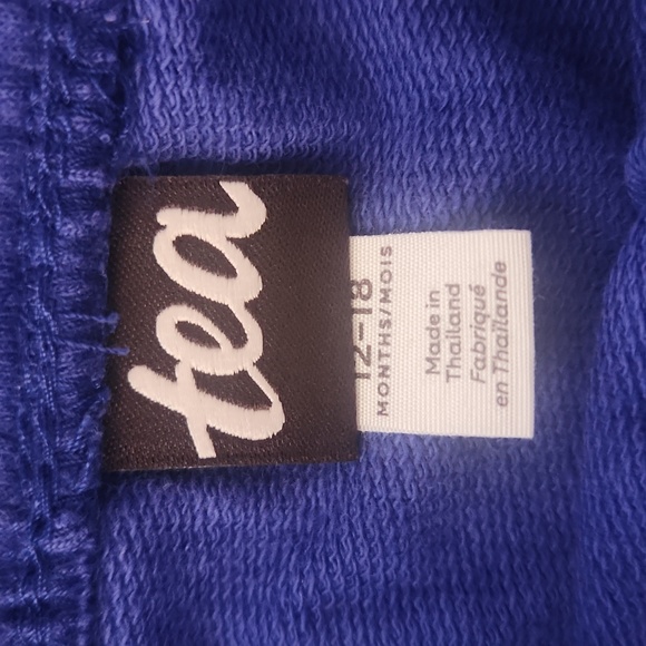 nwt TEA COLLECTION pocket o sunshine shorts 12-18m royal blue cuffed sweatshorts - Picture 2 of 3